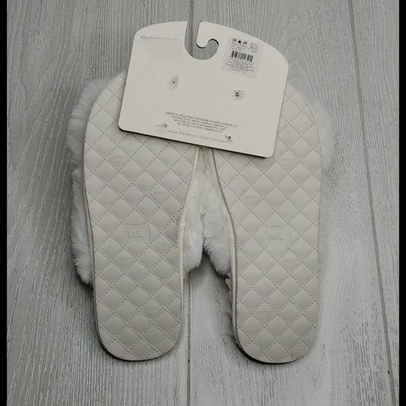 Lemon Faux Fur Criss Cross Slide House Slippers - Picture 7 of 7